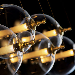 Otto Otto Sphere 5 Light Pendant in Black with Brass Accents