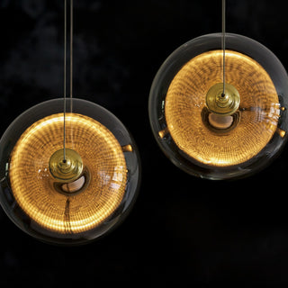 Otto Otto Sphere 5 Light Pendant in Black with Brass Accents