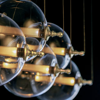 Otto Otto Sphere 5 Light Pendant in Black with Brass Accents