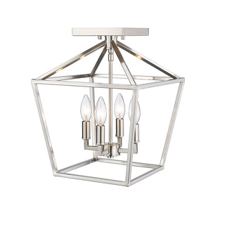 4-Light Semi-Flush Ceiling Mount Satin Nickel
