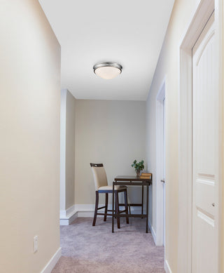 Baumann Two Light Flushmount in Brushed Nickel