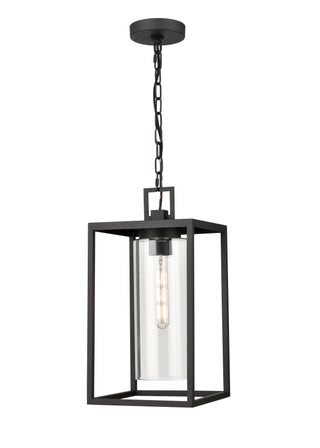 Ellway 1-Light Outdoor Hanging Lantern Textured Black