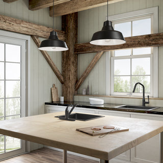 R Series 1-Light Cord Hung Classic Warehouse Satin Black