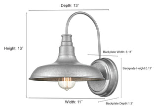 1-Light Outdoor Wall Sconce Powder Coated Black