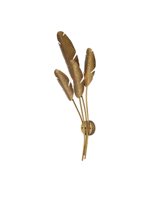 Tropical Brass Multi-Leaf Wall Sconce