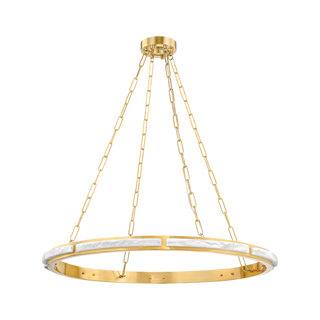WINGATE Chandelier with Aged Brass Finish