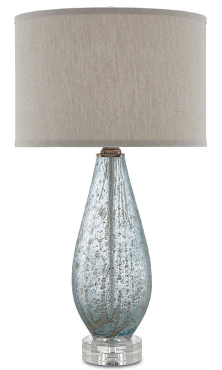 Optimist One Light Table Lamp in Pale Blue Speckle/Clear