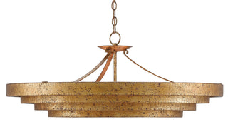 Belle Three Light Chandelier in Gold Leaf