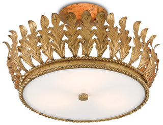 Biddulph Three Light Semi-Flush Mount in Gold Leaf