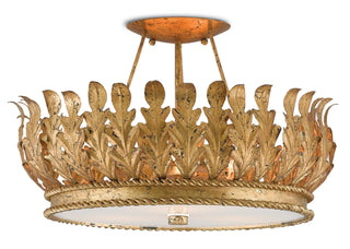 Currey and Company - 9999-0024 - Three Light Semi-Flush Mount - Biddulph - Gold Leaf