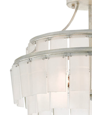 Vintner Three Light Semi-Flush Mount in Opaque White/Contemporary Silver Leaf