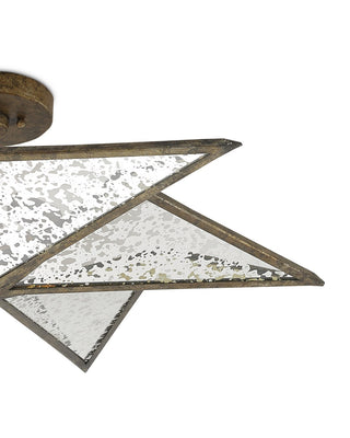 Stargazer Three Light Semi-Flush Mount in Antique Mirror/Pyrite Bronze