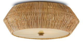 Antibes Two Light Flush Mount in Natural/Honey Beige/White