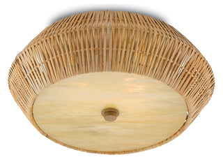Currey and Company - 9999-0033 - Two Light Flush Mount - Antibes - Natural/Honey Beige/White