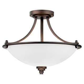 Bristo 3-Light Semi-Flush Ceiling Mount Satin Nickel