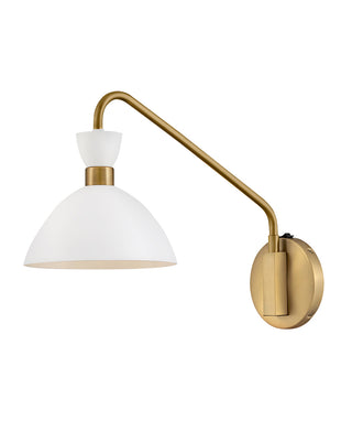 Simon Medium Single Light Plug-in Sconce in Matte White