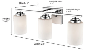 Durham 3-Light Vanity Satin Nickel