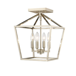 4-Light Semi-Flush Ceiling Mount Modern Gold