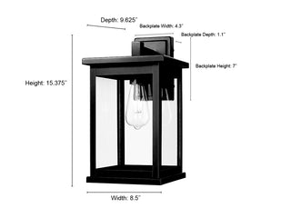 Bowton II 1-Light Outdoor Wall Sconce Powder Coated Black