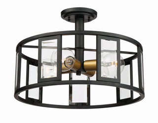 Payne Four Light Semi-Flush Mount in Midnight Bronze