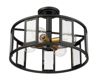 Payne Four Light Semi-Flush Mount in Midnight Bronze