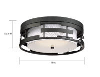 Lansing Three Light Flush Mount in Midnight Bronze