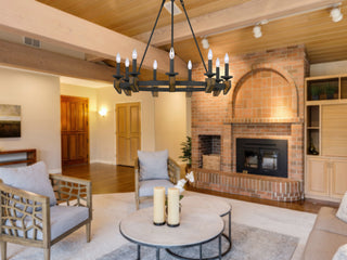 Cruz Nine Light Chandelier in Bronze/Wood