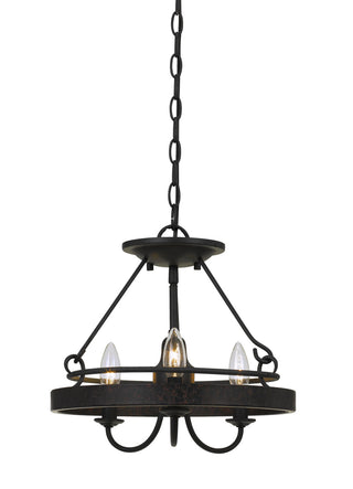 Helena Three Light Pendant in Texture Gray With Moroccan Bronze