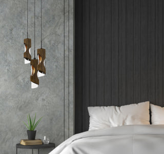 Zamora Three Light Pendant in Smoky Wood