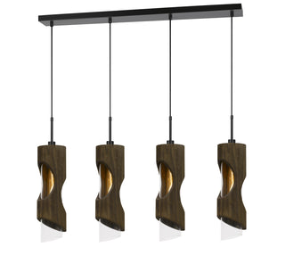 Cal Lighting - FX-3669-4 - Four Light Island Pendant - Zamora - Smoky Wood