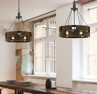 Bradford Three Light Chandelier in Smoky Wood