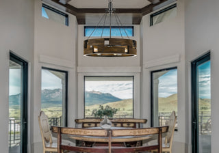 Bradford Six Light Chandelier in Smoky Wood