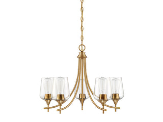 Octave Five Light Chandelier in Warm Brass