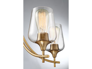 Octave Five Light Chandelier in Warm Brass