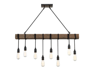 Burgess Eight Light Linear Chandelier in Durango