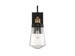 Macauley One Light Wall Mount in Vintage Black with Warm Brass