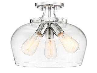 Octave Three Light Semi-Flush Mount in Polished Chrome
