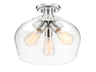 Octave Three Light Semi-Flush Mount in Polished Chrome