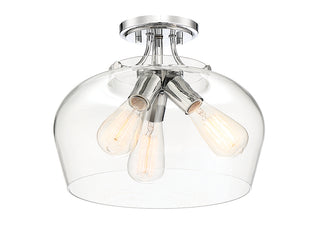 Octave Three Light Semi-Flush Mount in Polished Chrome