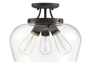 Octave Three Light Semi-Flush Mount in English Bronze
