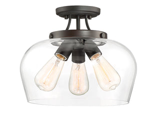 Octave Three Light Semi-Flush Mount in English Bronze