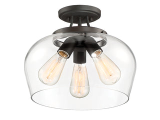 Octave Three Light Semi-Flush Mount in English Bronze