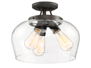 Octave Three Light Semi-Flush Mount in English Bronze