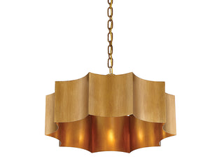 Shelby Three Light Pendant in Gold Patina