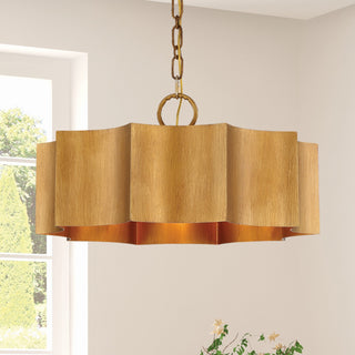 Shelby Three Light Pendant in Gold Patina