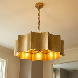 Shelby Three Light Pendant in Gold Patina