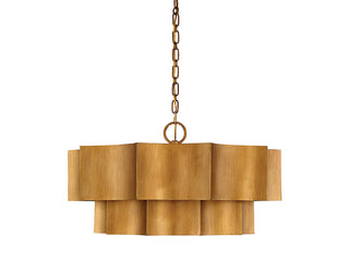 Shelby Six Light Pendant in Gold Patina