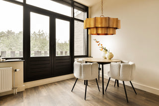 Shelby Six Light Pendant in Gold Patina