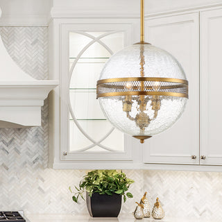 Stirling Three Light Pendant in Warm Brass