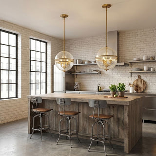 Stirling Three Light Pendant in Warm Brass